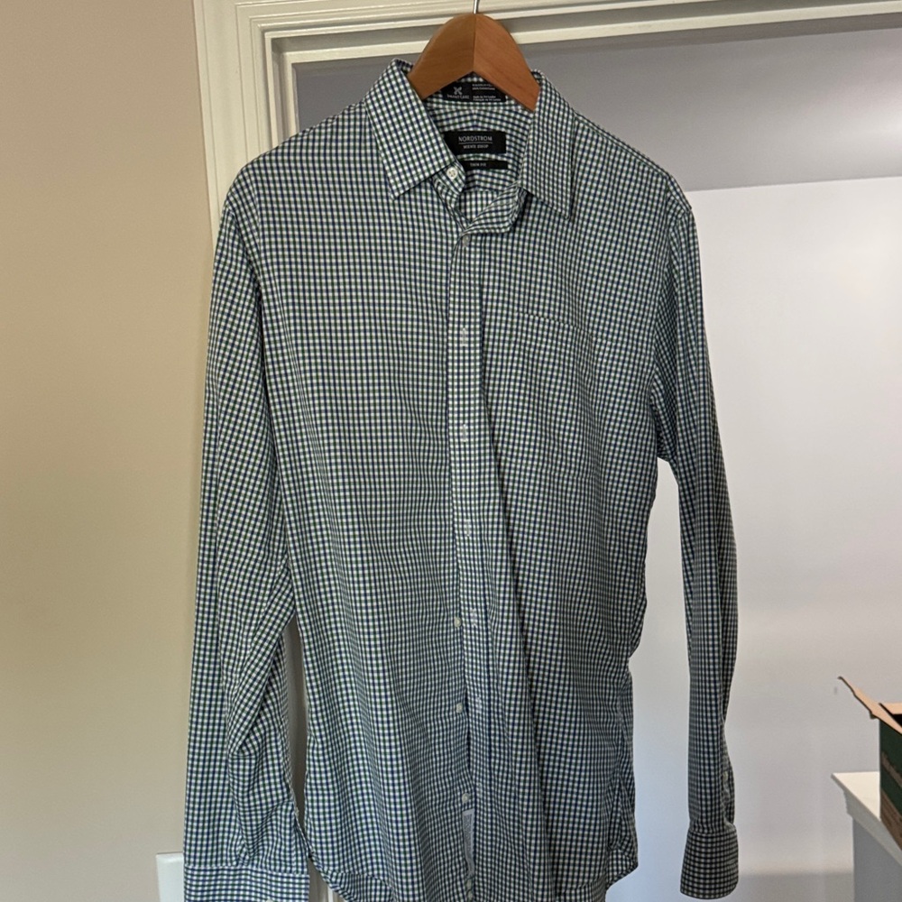 Nordstrom Men's Gingham Shirt - Black and White